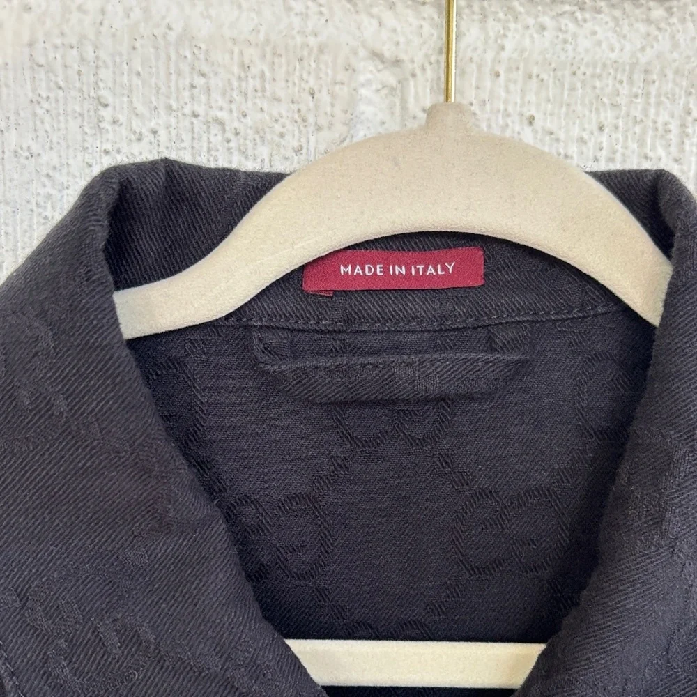 Gucci GG Logo Denim Jacquard jacket sz 54/XXL